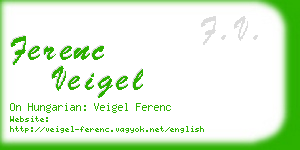 ferenc veigel business card